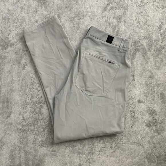 Vuori Meta Pants Mens 32x27 Gray Performance Golf Zip Pocket Stretch Slim Casual - Picture 1 of 16